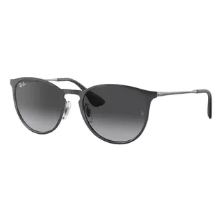 Anteojos De Sol Ray-ban Erika Metal Standard Con Marco De Metal Color Polished Grey, Lente Grey Degradada, Varilla Polished Grey De Metal - Rb3539