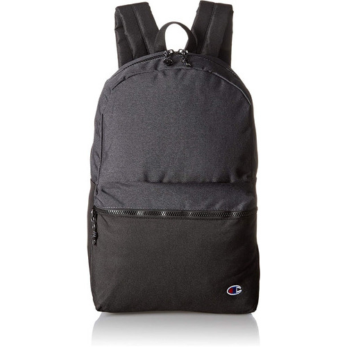 Champion ® ascend Backpack Mochila Unisex Para Laptop Hasta 15.6 Pulgadas 100% Poliéster Con Bolso Frontal Cremallera Doble 45cm Ev Color Negro / Black