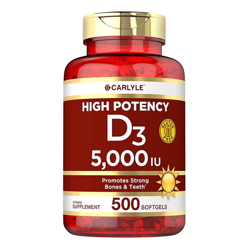 Vitamina D3 Softgels Natural 5,000iu 500 Capsulas Eg D87 Sabor Sin sabor