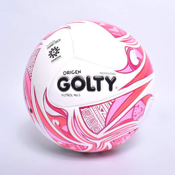 Balón De Fútbol Profesional Laminado Golty Origen Rosa No.5