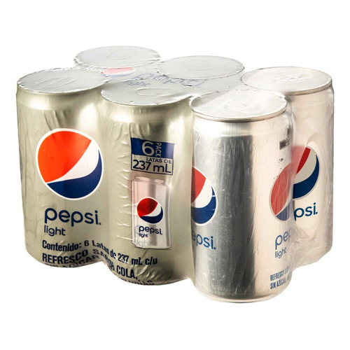 3 Pack Refresco Cola Light Pepsi 237 Ml