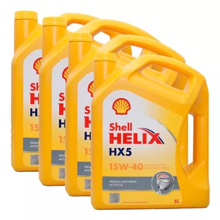 Caja X 4 Bidones Aceite Shell Helix Hx5 15w40 X 4 Lts