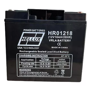 Bateria De Moto Hellux Gel Hr12180 12v Grupo Electrogeno