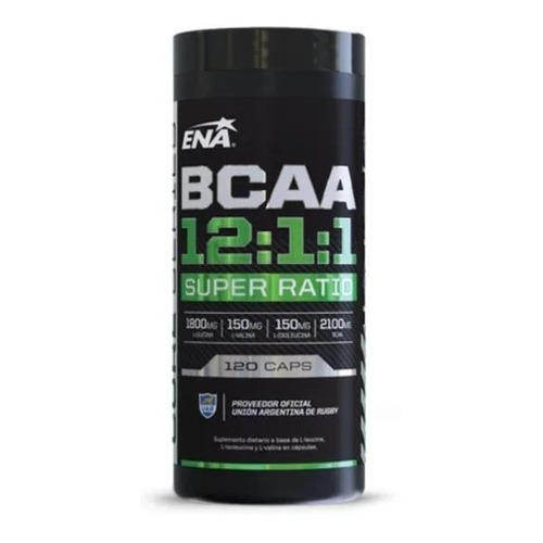 Bcaa 12:1:1 Ena 120 Caps - Aminoacidos Mayor Recuperacion Sabor Sin sabor