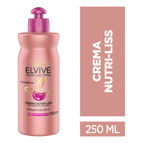 Crema De Peinar Kera-liso Elvive L'oréal Paris 250 Ml