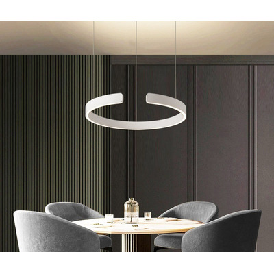 Colgante Led Toluca Simple Blanco 50w Aluminio Moderno