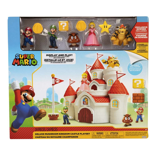 Super Mario Mushroom Kingdom Castle Deluxe Castillo C/5 Figs Color Rojo