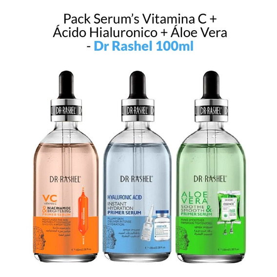 Pack Serums Vitamina C + Ácido Hialuronico + Áloe Vera