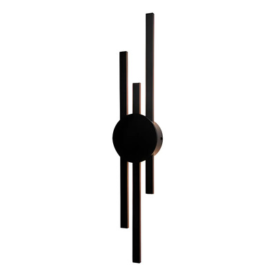 Aplique Pared Lineal Triple Led Negro L7924 62cm Mks Negro