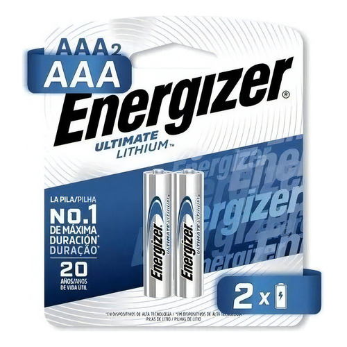 Pila Energizer de litio AAA 2 unidades