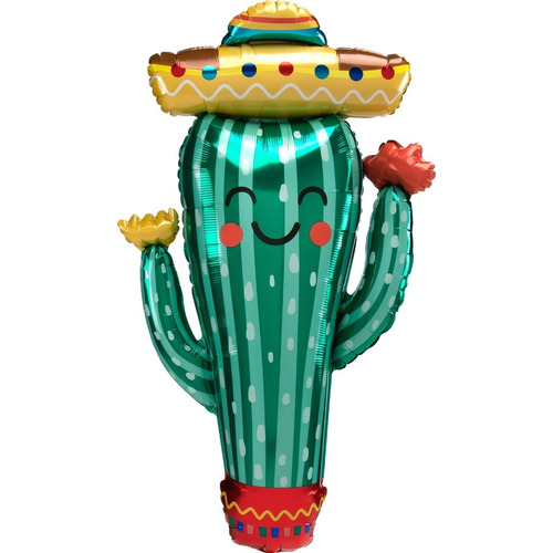 Globo De Cactus Bailairín, Fiesta Mexicana (calidad Helio) Color Verde