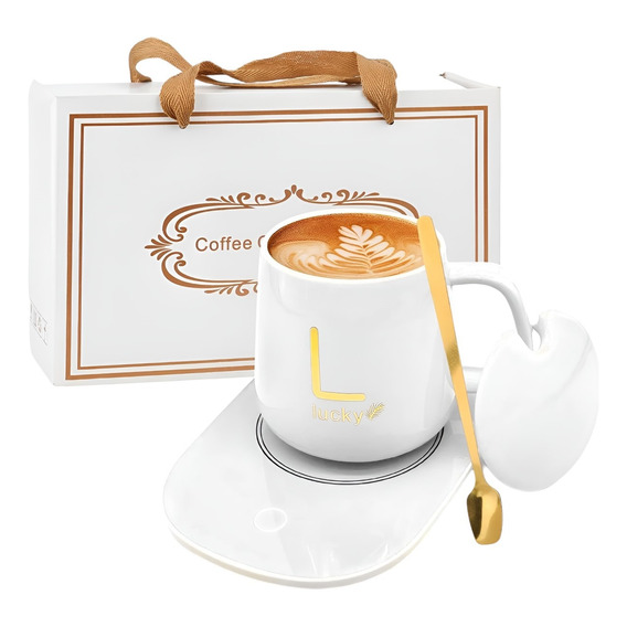 Tazas Cafe Te Calentador Electrico Tazon Cuchara Set Taza 