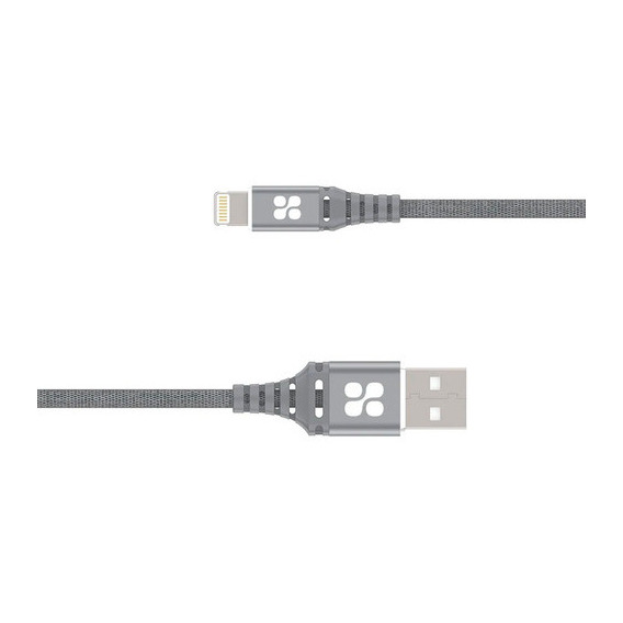 Cable iPhone Datos Y Carga Rápida 2mt Promate Nervelink-i2 Color Gris