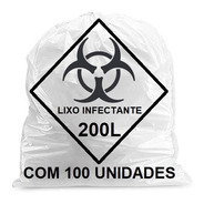 Saco De Lixo Infectante 200 Litros Pacote Com 100 Unidades