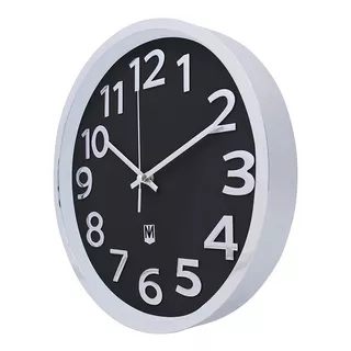 Reloj Pared Moderno Plata 30 Cm Plateado Diseño