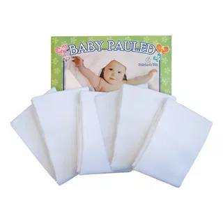 Pañales De Tela Blancos 100% Algodón Baby Pauled 6 Unidades