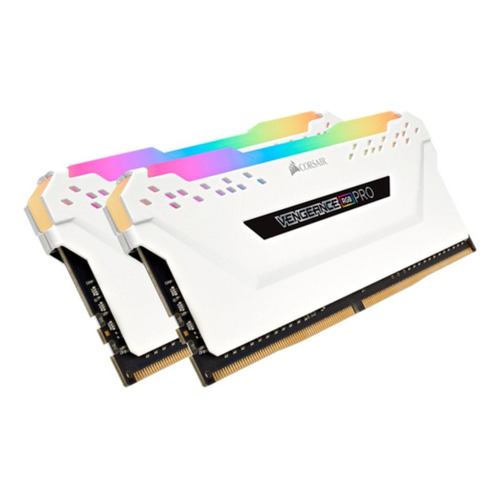 Memoria RAM Vengeance RGB Pro gamer color blanco 32GB 2 Corsair CMW32GX4M2E3200C16