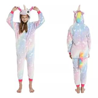 Pijama Mameluco Unicornio Brilla En La Oscuridad Para Niña