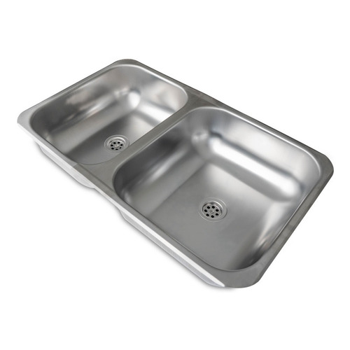 Pileta Bacha Cocina Doble Acero Inoxidable 63x37x14 Cm