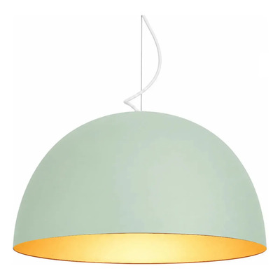 Ccolgante Campana 55cm Verde Pastel/cobre Apto Led  Verde/cobre