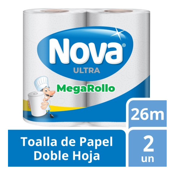 Toalla De Papel Nova Ultra Absorb Mega Rollo 2 Un 26 Mt