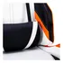 Silla de escritorio Meetion CHR15 MT-CHR15 gamer ergonómica negra, blanca y naranja con tapizado de cuero sintético