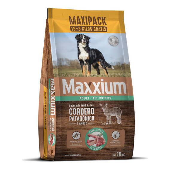 Maxxium Cordero Patagonico Y Arroz X 15 + 3 Kg