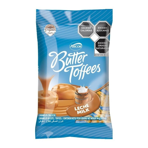 Caramelos Butter Toffee Sabor Leche 90 Gr Arcor