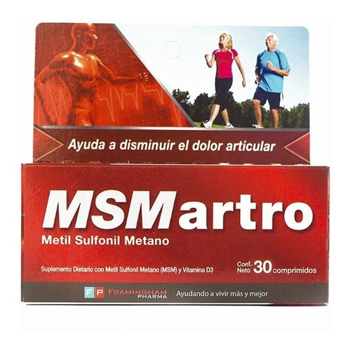 Msm Artro Dolor Articular Suplemento Nutricional X 30 Comp Sabor Sin sabor