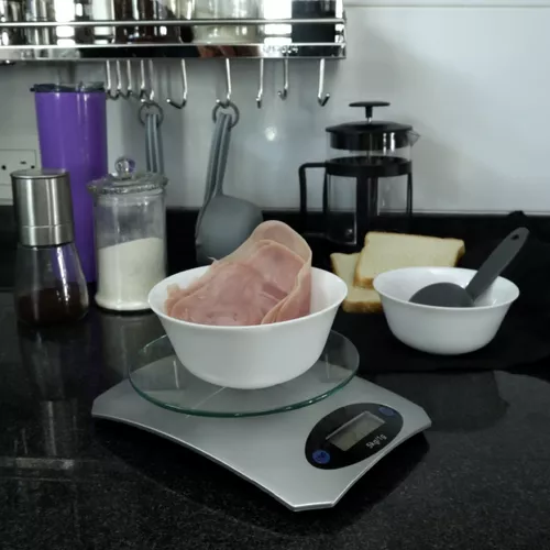Peso bascula digital cocina base cristal