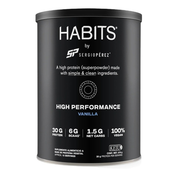 Proteína Habits Vegana Keto Hp F1 Sergio Checo Perez 578g