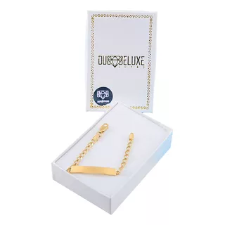 Esclava Bebé Barbada L 3mm Plata Baño Oro24k Duodeluxejoyas®