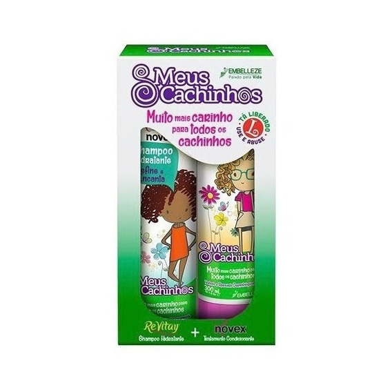  Kit Shampoo Y Acondicionador Novex Meus Cachinhos Kids 300ml