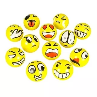 20 Piezas Pelotas Emoji Esponja Anti Estrés Cumple Fiesta 