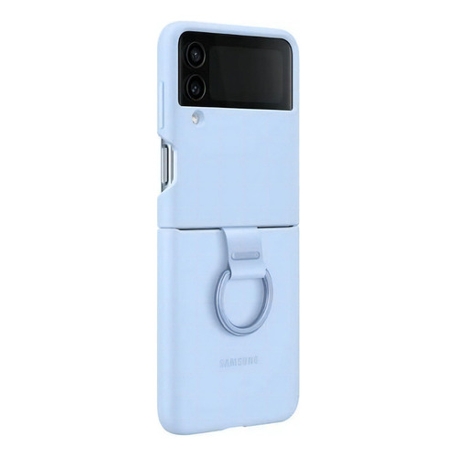 Funda Samsung Silicone cover with ring artic blue con diseño liso para Samsung Galaxy Z Flip4 por 1 unidad