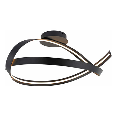 Plafon Led Canton Negro Dimerizable Calido 34w Puro Negro