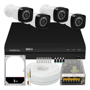 Kit Dvr Intelbras 8 Canais 1tb E 4 Câmeras Full Hd Fonte 10a