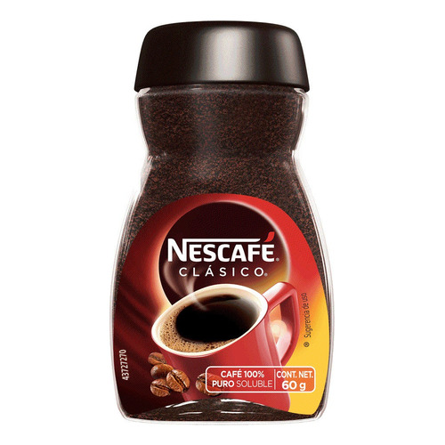 Café instantáneo clásico descafeinado Nescafé Clásico sin gluten frasco 60 g