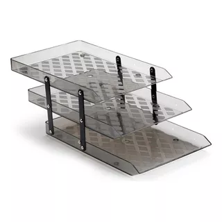 Organizador De Papel, Material De Mesa Tripla Movel Fumê