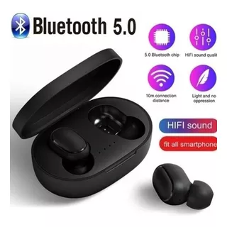 Auriculares Inalámbricos Bluetooth Erdots A6s Plus Con Pantalla De Color: Negro, Color De La Luz: Blanco