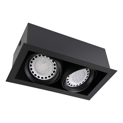 Plafon Embutir Hormigon 2 Luces Losa Housing Cardanico Ar111 Negro