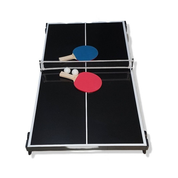 Mini Mesa De Ping Pong Y Tejo 2 En 1 Athletic Works 95320 Color Negro