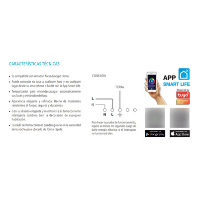Tomacorriente Smart Para Pared 2 Canales 10a Blanco Tbcin