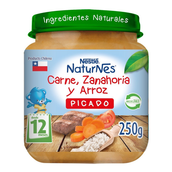 Picado Nestlé® Naturnes® Carne, Zanahoria Y Arroz 250g