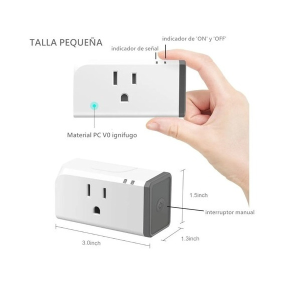 Enchufe Inteligente Wifi Sonoff S31 Control Voz 15a Contacto Color Blanco