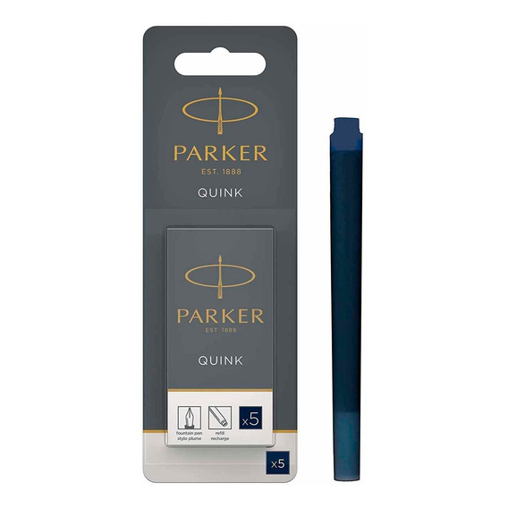 Repuesto Parker Quink Para Plumas Cartuchos Tinta Azul 5 Uni