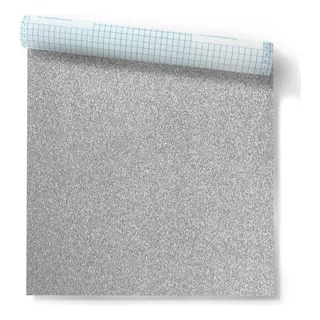 Rollo De Pvc Autoadhesivo Glitter Plateado Muresco 10 M