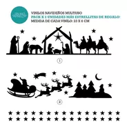 Vinilos De Corte Navidad Pesebre Papá Noel Pack X 2 + Regalo