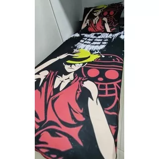 Jogo Lençol Solteiro One Piece Luffy Presente Adolescente