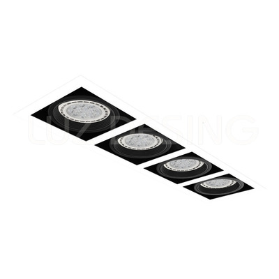 Spot Cardanico Embutir 4 Luces Apto Led Ar111 Gu10 Lineal